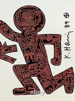 KEITH HARING Vintage 11x14 Matted Print FRAME READY Hand Signed Signature