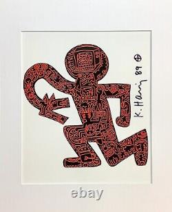 KEITH HARING Vintage 11x14 Matted Print FRAME READY Hand Signed Signature