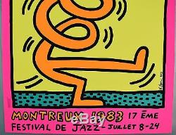KEITH HARING original MONTREUX 1983 Jazz Festival exhibition poster litho RARE