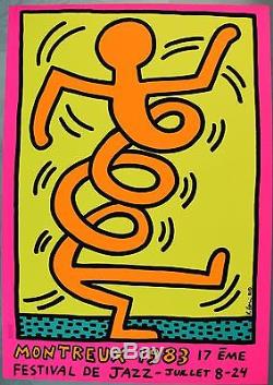 KEITH HARING original MONTREUX 1983 Jazz Festival exhibition poster litho RARE