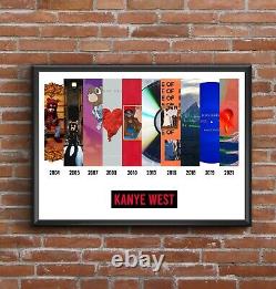 Kanye West Album Cover Discography Poster Music Gift