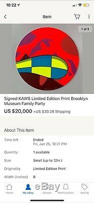 Kaws Brooklyn Museum Family Day Pace Prints Party Lithograph Screen Print 2019
