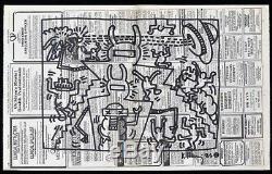 Keith Haring Original Hand Drawn Collage Marker On Ny Times Newsprint