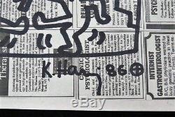 Keith Haring Original Hand Drawn Collage Marker On Ny Times Newsprint