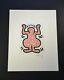 Keith Haring, Untitled (red Message Man), 1989. Hand Signed By Haring, With Coa