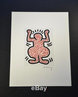Keith Haring, Untitled (Red Message Man), 1989. Hand Signed by Haring, with COA