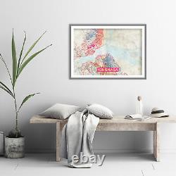 Kinshasa (Congo) Artistic Modern Map Photo Poster Art Print Gift