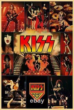 Kiss. Music Poster A4+canvas Framed Print Top Quality Made In The Uk