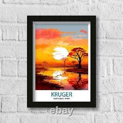 Kruger National Park Travel Poster Wall Art Kruger National Park Wall Hanging Ho