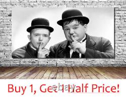 LAUREL AND HARDY CANVAS WALL ART PRINT Handmade Large Movie Canvas