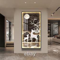 LED Deer Wall Art Frame 4080cm Home, Office, Hotel Décor With Aluminium Frame