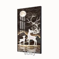 LED Deer Wall Art Frame 4080cm Home, Office, Hotel Décor With Aluminium Frame