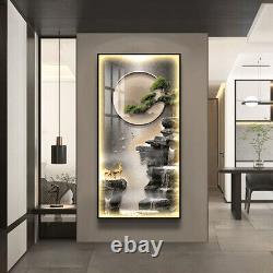 LED Waterflow with Deer Wall Art Frame 50100cm Home, Office, Hotel Décor