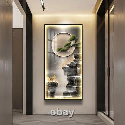 LED Waterflow with Deer Wall Art Frame 50100cm Home, Office, Hotel Décor