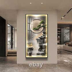 LED Waterflow with Deer Wall Art Frame 50100cm Home, Office, Hotel Décor