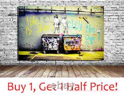 LIFE IS SHORT BANKSY CANVAS WALL ART PRINT Various Sizes Banksy Picture