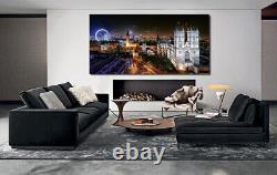 LONDON EYE WESTMINSTER ABBEY CANVAS PICTURE WALL ART PRINT Ready To Hang