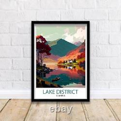 Lake District Cumbria Travel Poster Lake District Wall Art Lake District Home De