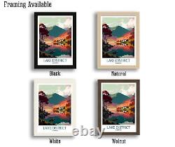 Lake District Cumbria Travel Poster Lake District Wall Art Lake District Home De