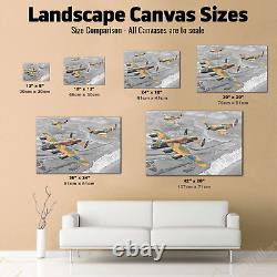 Lancaster Spitfire Hurricane BATTLE OF BRITAIN Canvas Print Wall Art Picture