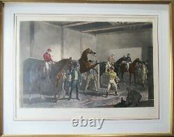 Large Antique Aquatint 1846 Fore's Stable Scene J Harris After J. F. Herring