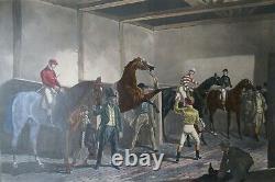 Large Antique Aquatint 1846 Fore's Stable Scene J Harris After J. F. Herring