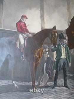 Large Antique Aquatint 1846 Fore's Stable Scene J Harris After J. F. Herring