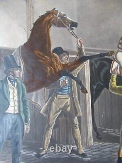 Large Antique Aquatint 1846 Fore's Stable Scene J Harris After J. F. Herring