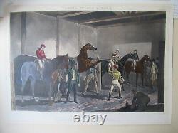 Large Antique Aquatint 1846 Fore's Stable Scene J Harris After J. F. Herring