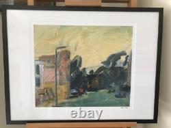 Large lithograph depicting Albert street signed Frank Auerbach framed & signed