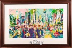 LeRoy Neiman New York Marathon Skyline Painting Art Large Artwork Signed