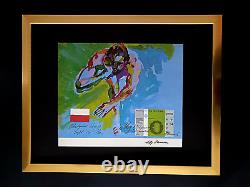 LeRoy Neiman Poland Athlete Signed Print Mounted and Framed