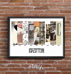 Led Zeppelin Discography Multi Album Cover Art Poster Fathers Day Gift