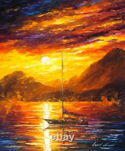 Leonid Afremov (NEW) SUNSET ABOVE THE HILLPainting Canvas Wall Art Picture Print
