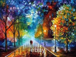 Leonid Afremov NIGHT WALK Painting Canvas Wall Art Picture Print HOME