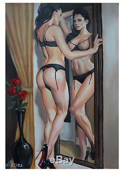 Limited Edition Print By Ellectra Nude Erotic Oil Rose Lesbian Interest