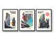 London Brutalism Mid-century Art, Set Of 3 Modern Architecture Prints, Graphic