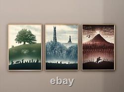 Lord of the rings Canvas / Framed / Art Prints Set of 3 Vintage Trilogy LotR