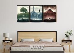 Lord of the rings Canvas / Framed / Art Prints Set of 3 Vintage Trilogy LotR