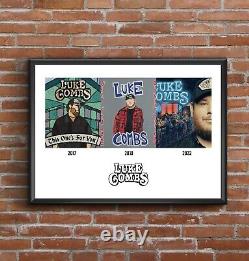 Luke Combs Multi Album Cover Art Poster Discography Print Christmas Gift