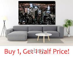 MANHATTAN NEW YORK CANVAS WALL ART PICTURE PRINT FRAMED Ready To Hang