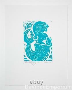 MMark T. Smith Mermaid Hand Signed Limited Edition Linocut Print