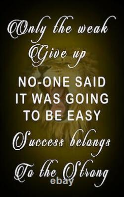 MOTIVATIONAL SUCCESS QUOTE CANVAS WALL ART Picture Print Only The Weak Give Up