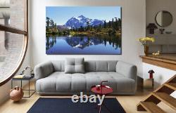 MOUNTAINS LAKES AND FOREST CANVAS WALL ART PRINT Framed BLUE NATURE PICTURE