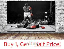 MUHAMMAD ALI V LISTON CANVAS WALL ART PRINT PICTURE FRAMED Ready To Hang