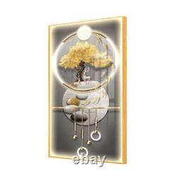 Majestic Golden Tree and Graceful Deer LED Wall Frame 50100cm Luxury Abstrac