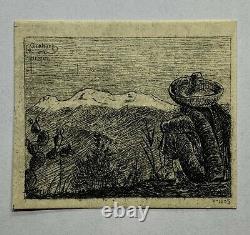Man Sitting Looking At Mountains Black And White Art Grabar Mexico V-1005