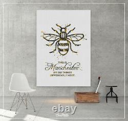 Manchester Bee Watercolor Print This is Manchester Quote Inspirational Gift-109