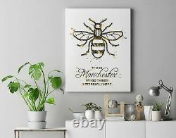 Manchester Bee Watercolor Print This is Manchester Quote Inspirational Gift-109