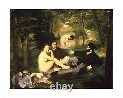 Manet Le Dejeuner sur L'Herbe fine art giclee print poster wall art WITH BORDER